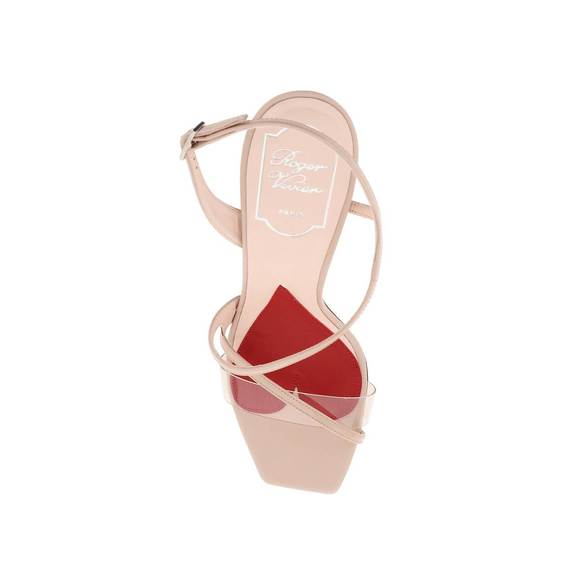 【送料 関税込】ROGER VIVIER I Love Vivier PVC sandals I Love Vivier Daisy Strass Sandals in Satin Black Woman